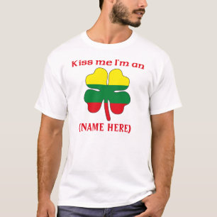 Personalized Kiss Me I'm Lithuanian Tshirt