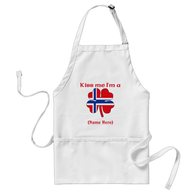 Personalized Kiss Me I'm Norwegian Apron (Front)