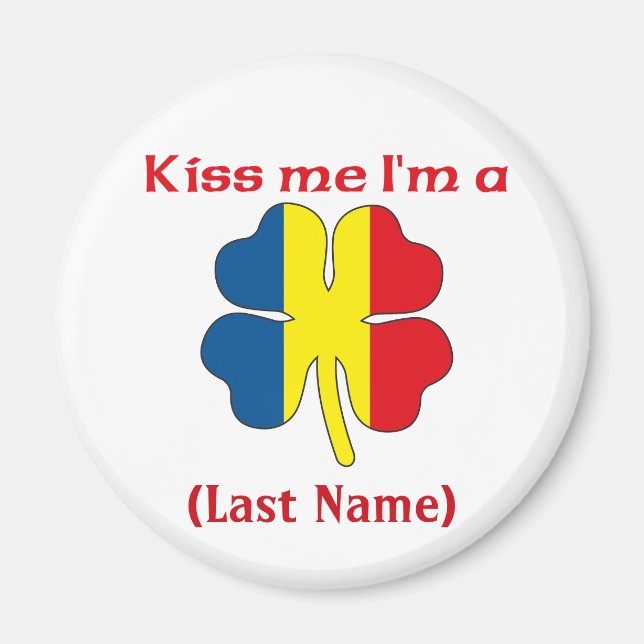 Personalized Kiss Me I'm Romanian Customized Magne Magnet (Front)