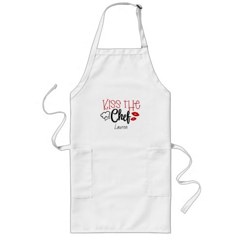 Personalized Kiss the Chef Long Apron