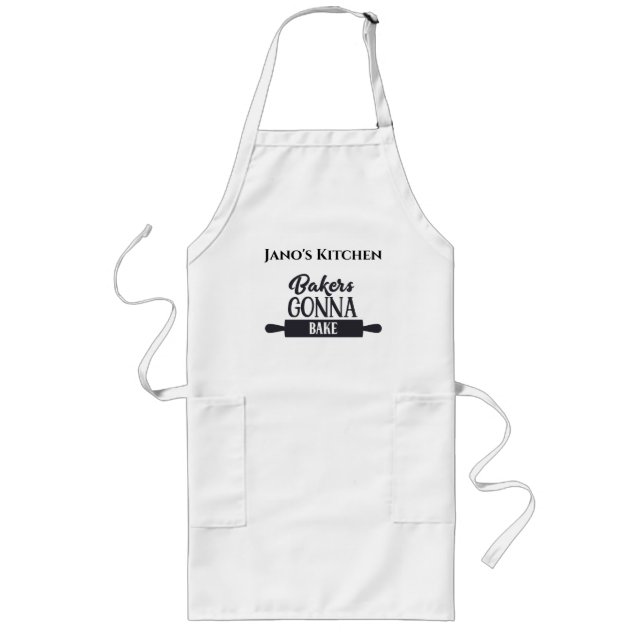Personalized Kitchen Bakers Gonna Bake Long Apron (Front)