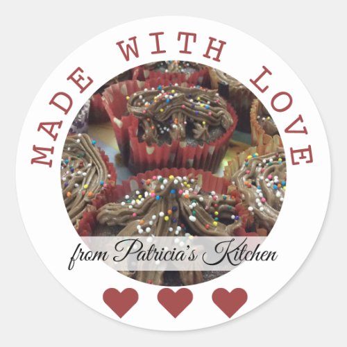 Personalized Kitchen Baking Made With Love Classic Round Sticker