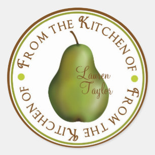 Personalized Kitchen Baking Stickers- Pears Classic Round Sticker
