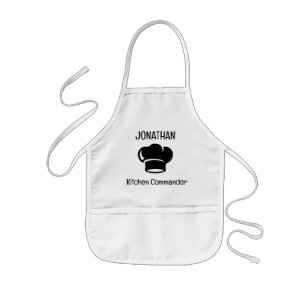 Personalized Kitchen Commander With Chef Hat Kids' Apron