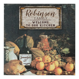 Personalized Kitchen Decor Faux Canvas Print