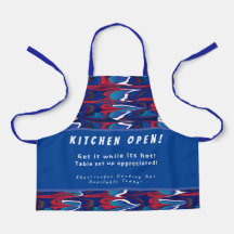 Personalized  Kitchen Open + 3Comments Funny Apron