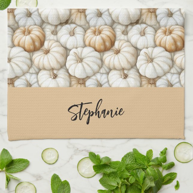 Personalized Kitchen Pumpkins Towel (Folded)