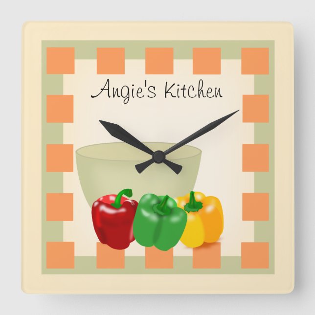 Personalized Kitchen Recipe Clock - Veggies (Front)