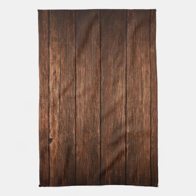 Personalized Kitchen Towel Barn Wood Country Rusti (Vertical)