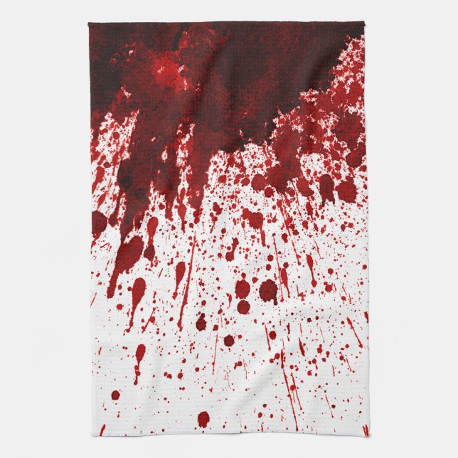 Personalized Kitchen Towel Blood Splatter Vampire (Vertical)