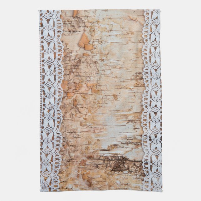 Personalized Kitchen Towel Country Barn Wood Lace (Vertical)