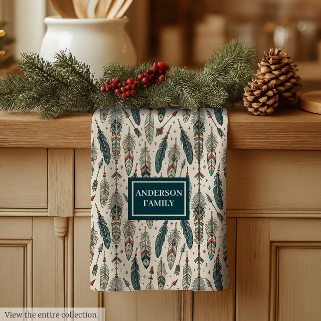 Personalized Kitchen Towel Ethnic Chic Vibe (Personalized Kitchen Towel Ethnic Chic Vibe)