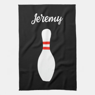Personalized kitchen towel for bowling fans