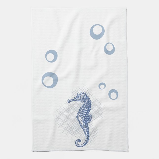 Personalized Kitchen Towel Seahorse Ocean Beach (Vertical)
