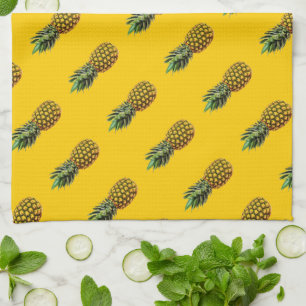 Personalized kitchen towel with pineapple fruit
