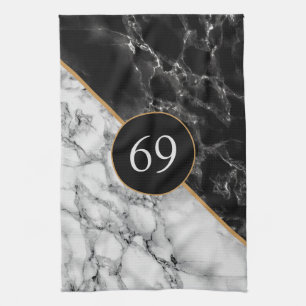 Personalized Kitchen Towels Marble Design