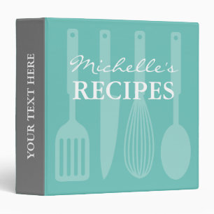 Personalized kitchen utensils recipe binder book