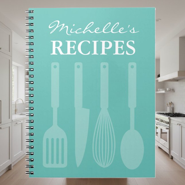 Personalized kitchen utensils recipe book notebook (recipe notebook)
