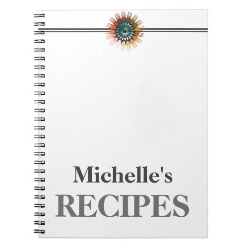 Personalized kitchen utensils recipe notebook