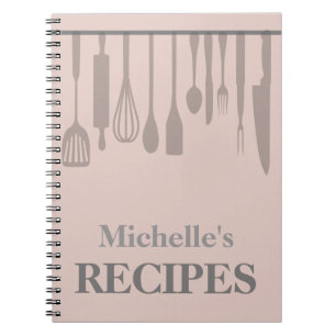 Personalized kitchen utensils recipe notebook