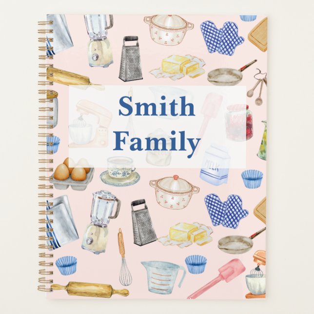 Personalized kitchen watercolor planner (Front)