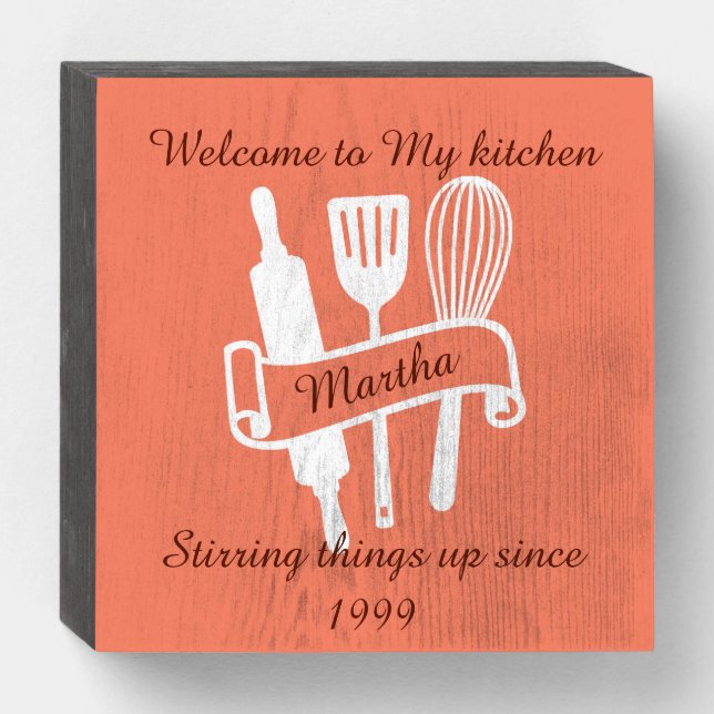 Personalized kitchen  wooden box sign (Front Horizontal)