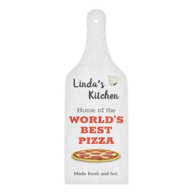 Personalized Kitchen "World's Best Pizza" Cutting Board (Front)