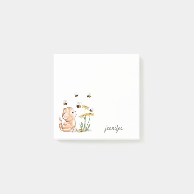 Personalized Kitten Post it Notes (Front)