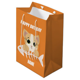 Personalized Kitty Cat Birthday gift Bag