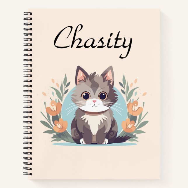 Personalized Kitty Cat Notebook (Front)