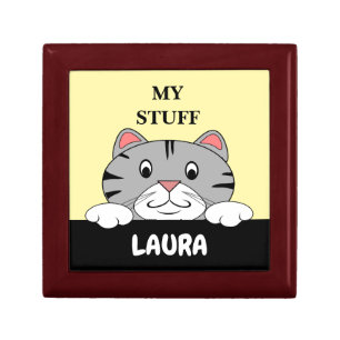 Personalized Kitty Cat Trinket Box