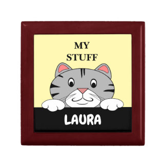 Personalized Kitty Cat Trinket Box