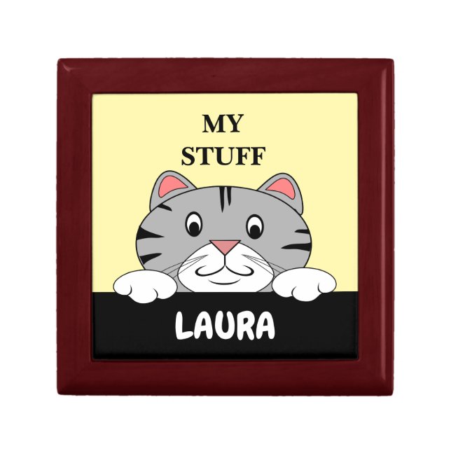 Personalized Kitty Cat Trinket Box (Front)