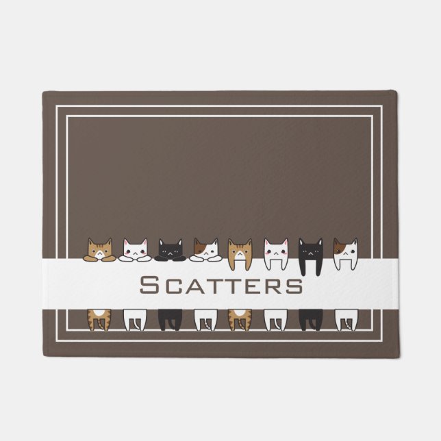 Personalized Kitty Cats Food & Water Mat (Front)