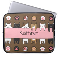 Personalized Kitty Cats Laptop Sleeve