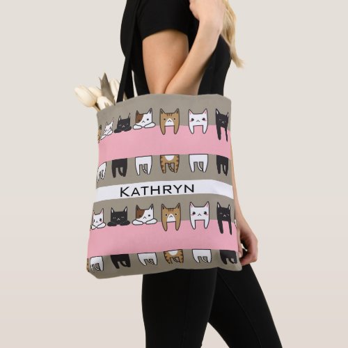 Personalized Kitty Cats Tote Bag