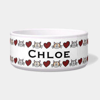 Personalized Kitty Love Pet Feed Bowl