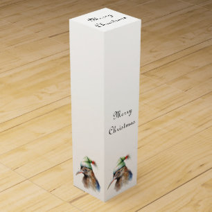 Personalized Kiwi Christmas Elf Cheer Wine Box