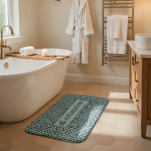 Personalized Knit Pattern Bath Mat