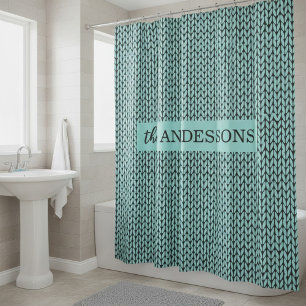 Personalized Knit Pattern Shower Curtain