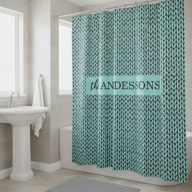 Personalized Knit Pattern Shower Curtain (Creator Uploaded)
