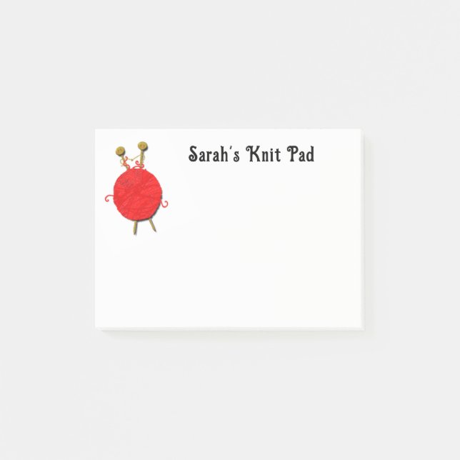 Personalized Knitter Gift Post-it Notes (Front)