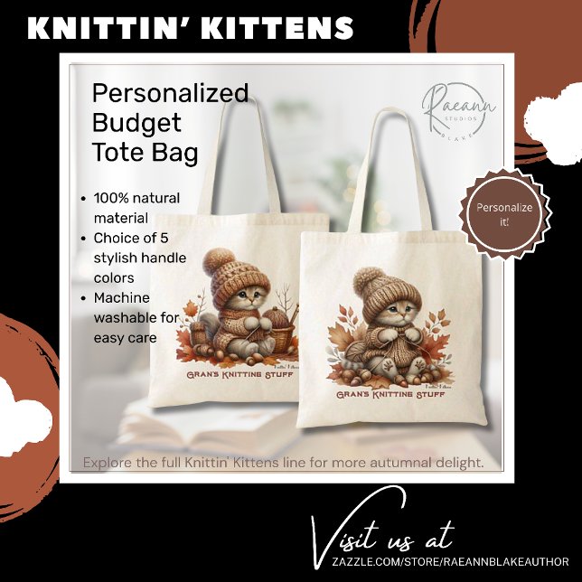 Personalized Knittin' Kittens Budget Tote Bag (Creator Uploaded)
