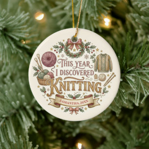 Personalized Knitting Christmas Ornament
