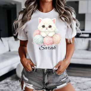 Personalized Knitting Kitten T-shirt