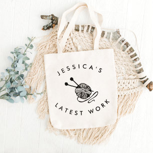 Personalized Knitting Needles Cute Crafter gift Tote Bag