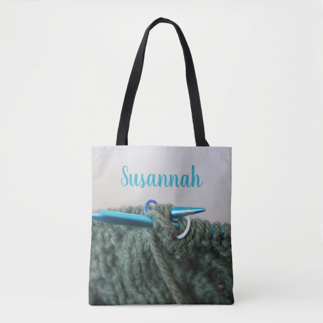 Personalized Knitting Tote Bag (Front)