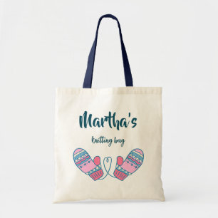 Personalized Knitting Tote Bag