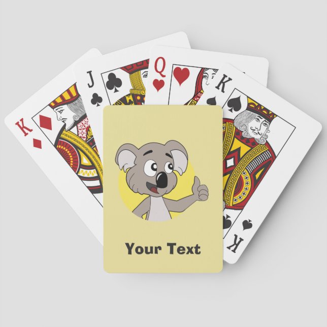Personalized Koala bear cartoon Playing Cards (Back)