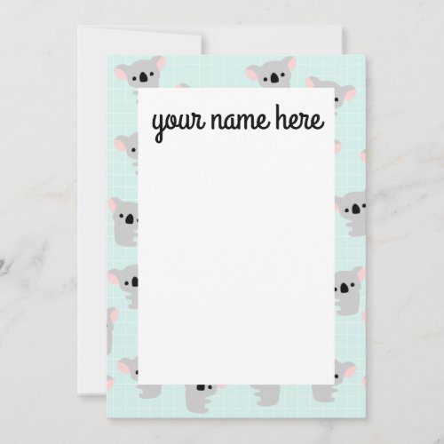 Personalized Koala Bear Notecards